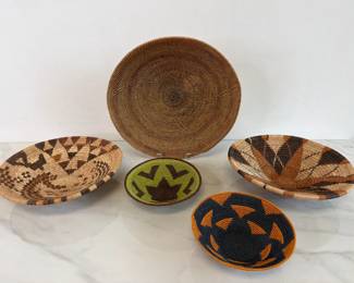 Lot 6540  Hand Woven African Native American Baskets