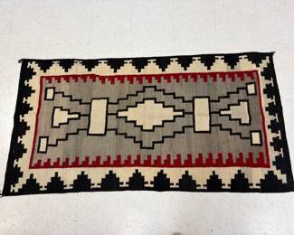 Lot 6483  Vintage Handwoven Navajo Ganado Native American Rug