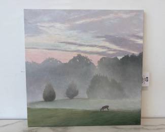 Lot 6475  Jacqueline Clary Signed Art Landscape Painting  Breakfast in the Mist