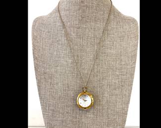 Lot 6146  Turler Swiss Ball Pendant Necklace Watch  15 Jewels
