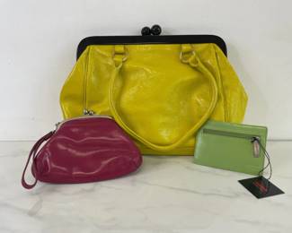 Lot 6055  Hobo International Leather Handbag Clutch Card Wallet