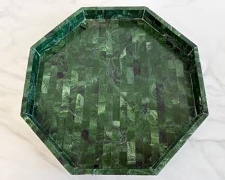 Lot 6200  Green Faux Malachite Octagonal Tray