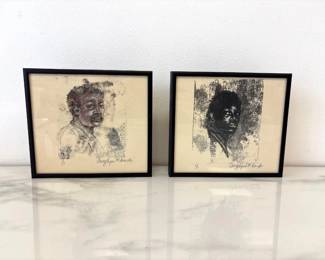 Lot 6522  Angelique M Signed Portrait Art Sketches