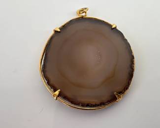 Lot 6110  Natural Brown Agate Slice Pendant