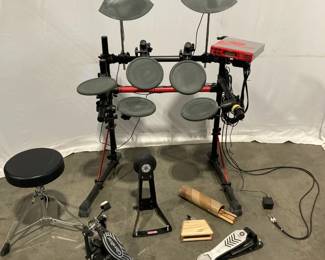Lot 6455  Yamaha Electric Drum Kit DTXPRESS II w sticks stool accessories Pro Audio
