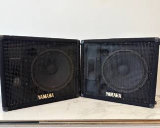 Lot 6449  2 Yamaha SV12M 12inch Floor Monitors PA Speaker Wedges Passive 2way Pro Audio Music Recording