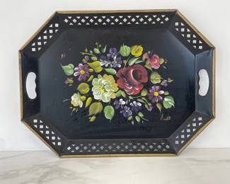 Lot 6423  Vintage HandPainted Nashco Toleware Tray