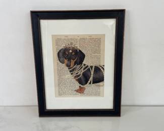 Lot 6048  Kelly StevensMcLaughlan Signed  FabFunky  Dachshund and Tiara  Dog Art Print