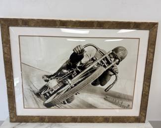 Lot 6161  Harley Davidson Archives Otto Walker Board Track Racer Art Print