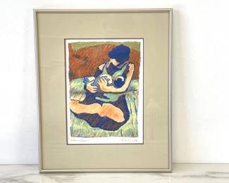 Lot 6248  Jim Campbell  Questions and Answers  Mother Child Art Lithograph