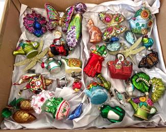 Lot 6180  Glass Garden Themed Christmas Ornaments