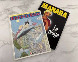 Lot 6088  Vintage French Adult Graphic Novels Books Le piege by Milo Manara Little Ego by Vittorio Giardino