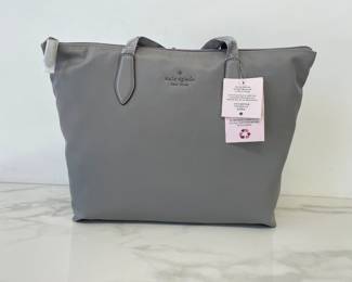 Lot 6253  Kate Spade New York Mel Packable Nylon Tote Bag Nimbus Grey