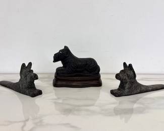 Lot 6541  Cast Iron Scottie Dog Door Stoppers