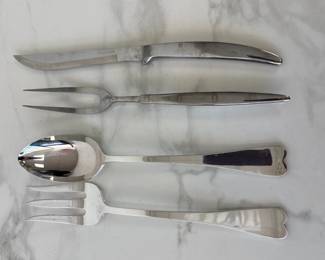 Lot 6615  Japan Stainless Steel Carving Set and Reed Barton Serving Utensils