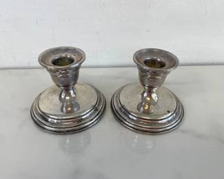 Lot 6149  Weighted Sterling Silver Candlestick Holders