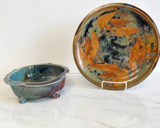 Lot 6578  Studio Pottery Serving Plate Asian Bonsai Planter