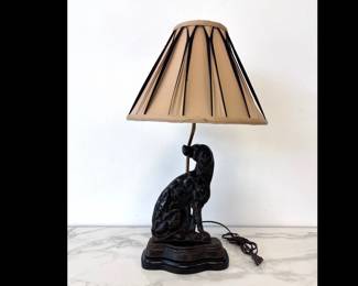 Lot 6520  Vintage Cast Iron Dog Table Lamp