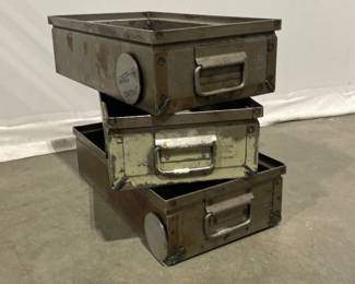Lot 6062  Vintage Galvanized Metal Industrial Storage Bins