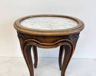 Lot 6575  Vintage Marble Topped Petite Side Table