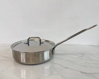 Lot 6535  Sitram France 28  11.5 in Stainless Steel Sauce Fry Pan Skillet wLid