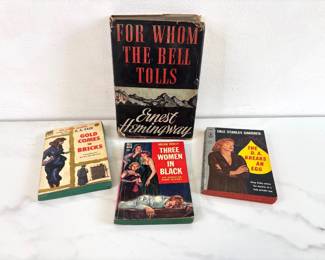 Lot 6442  Ernest Hemingway For Whom The Bell Tolls  Hardcover Book Vintage Pulp Mystery Collectible Paperback Books