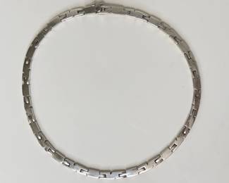 Lot 6585  Sterling Silver Mexico Flat Link Necklace