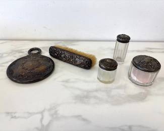 Lot 6608  Vintage Sterling Silver Vanity Set