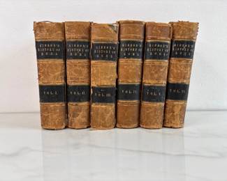 Lot 6431  Antique Leather Bound Gibbons History of the Roman Empire Books