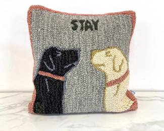 Lot 6554  Chandler 4 Corners Hand Hooked Dog Pillow Stay