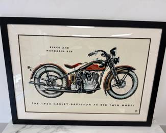 Lot 6160  Harley Davidson Archives  1933 74 Big Twin Model Art Print