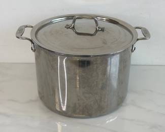Lot 6534  All Clad Stainless Steel Stock Pot  11 in
