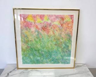 Lot 6632  Signed Mixed Media Abstract Painting Art