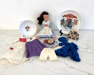Lot 6468  Vintage Horsman Mary Poppins Doll ClothingAccessories Dishes