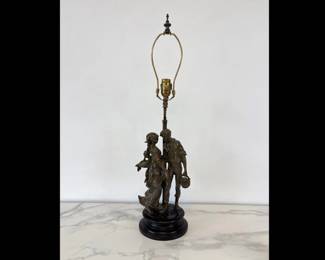 Lot 6561  Bronze Two Lovers Sculptural Lamp
