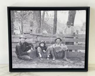 Lot 6244  Appalachian Men in front of Fence  Canvas Art
