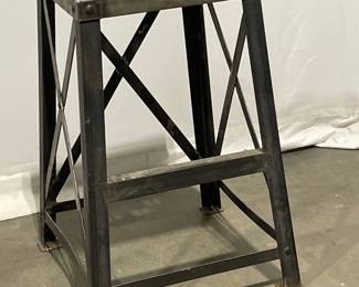 Lot 1509  Heavy Welded Metal Industrial Work Shop Stool