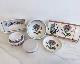 Lot 6165  Portmeirion Botanic Garden Serving Bowls Cheese Board Casserole Dish