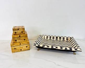 Lot 6532  April Cornell Natural Treasure Trinket Boxes Unmarked Tray
