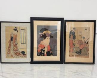 Lot 6306  Vintage Japanese Woodblock Art Prints