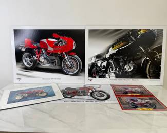 Lot 6152  Ducati Motorcycle Digital Art Prints Steve Dunn Signed Agusta F4 1000 Print More  with COA