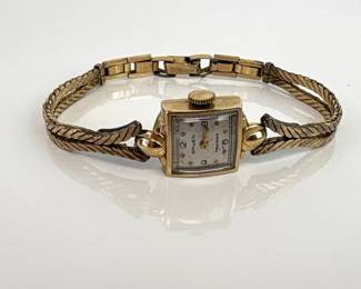 Lot 6108  Vintage Gruen Womens Watch  14K Face and 14K Gold Filled Band