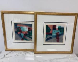 Lot 6298  Pair of Artist Signed Abstract Paintings