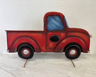 Lot 6065  Large Red Metal Truck Decor  Round Top Collection