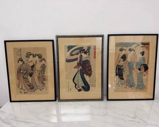 Lot 6262  Vintage Japanese Woodblock Art Prints
