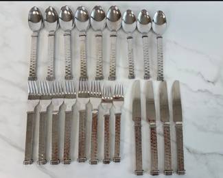 Lot 6539  Artisan Made Stainless Steel Flatware Marked GC