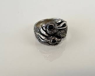 Lot 6136  SJS Sterling Silver Rabbit Ring