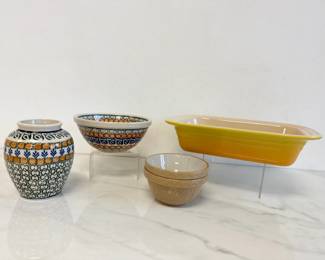 Lot 6625  Handmade Polish Pottery Le Creuset 9 in Baking Dish