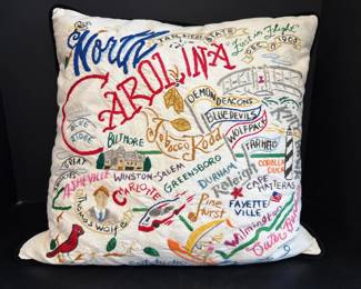 Lot 6545  Catstudio Embroidered North Carolina Pillow