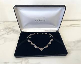 Lot 6118  Judith Jack Retro 2000 Sterling Silver Rhinestone Necklace